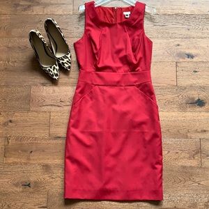 J Crew red suiting dress, size 2, NWT